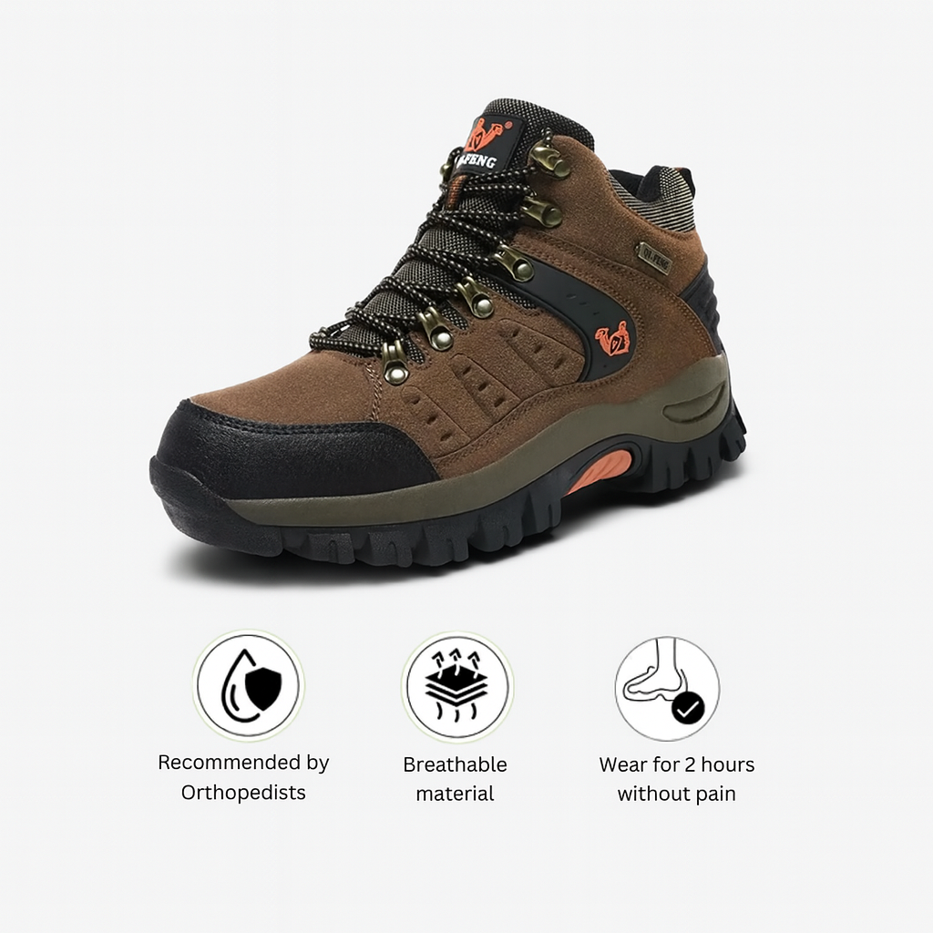 TrailGuard – Leather Waterproof Hiking Boots With Cushioned Support