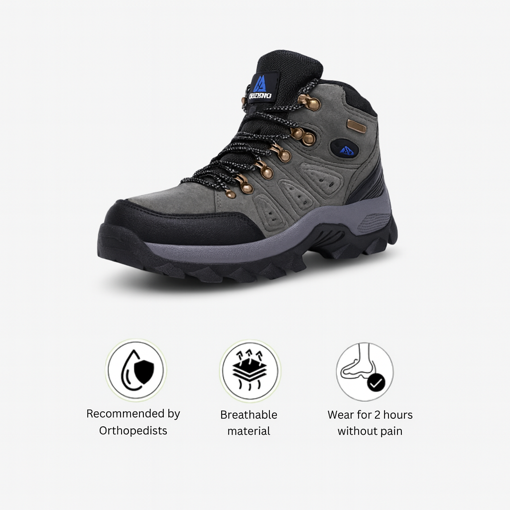 WalkEase – Leather Waterproof Hiking Boots With Cushioned Support